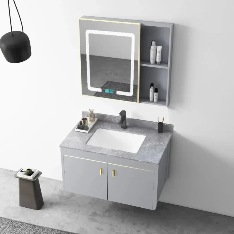 Modern Bathroom Cabinet Vanity Mirror Accsesories Makeup Washbasin Organizer Items Wall Mounted Sink Top Luxury Furniture