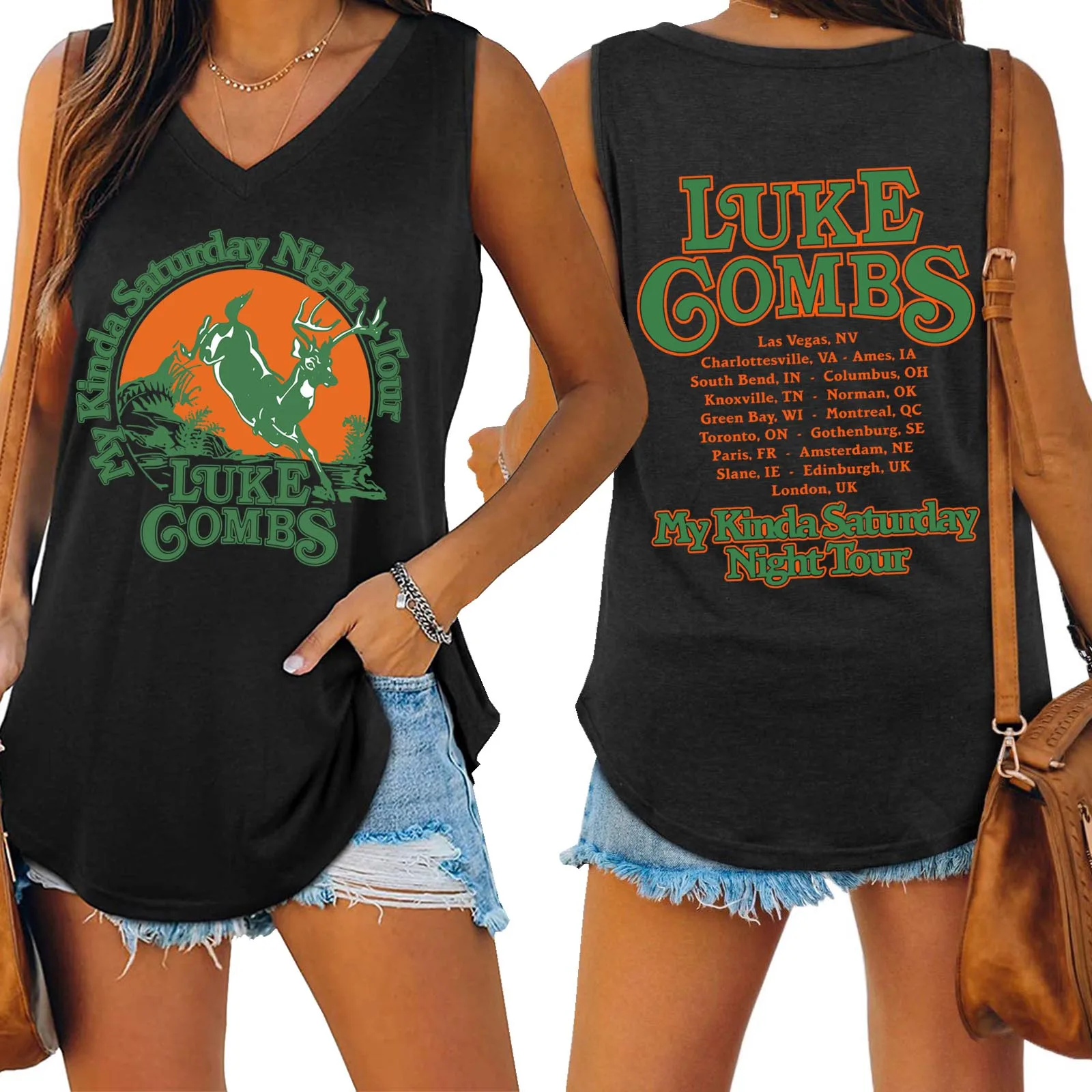 Luke-Combs Tour 2026 Tank Tops Woman Crew Sleeveless Vest Streetwear Shirt