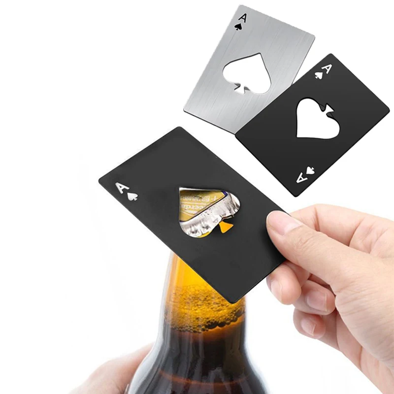 

Black Poker Card Beer Bottle Opener Personalized Stainless Steel Credit Card Bottle Opener Card of Spades Bar Tool 8.5cm*4.5cm