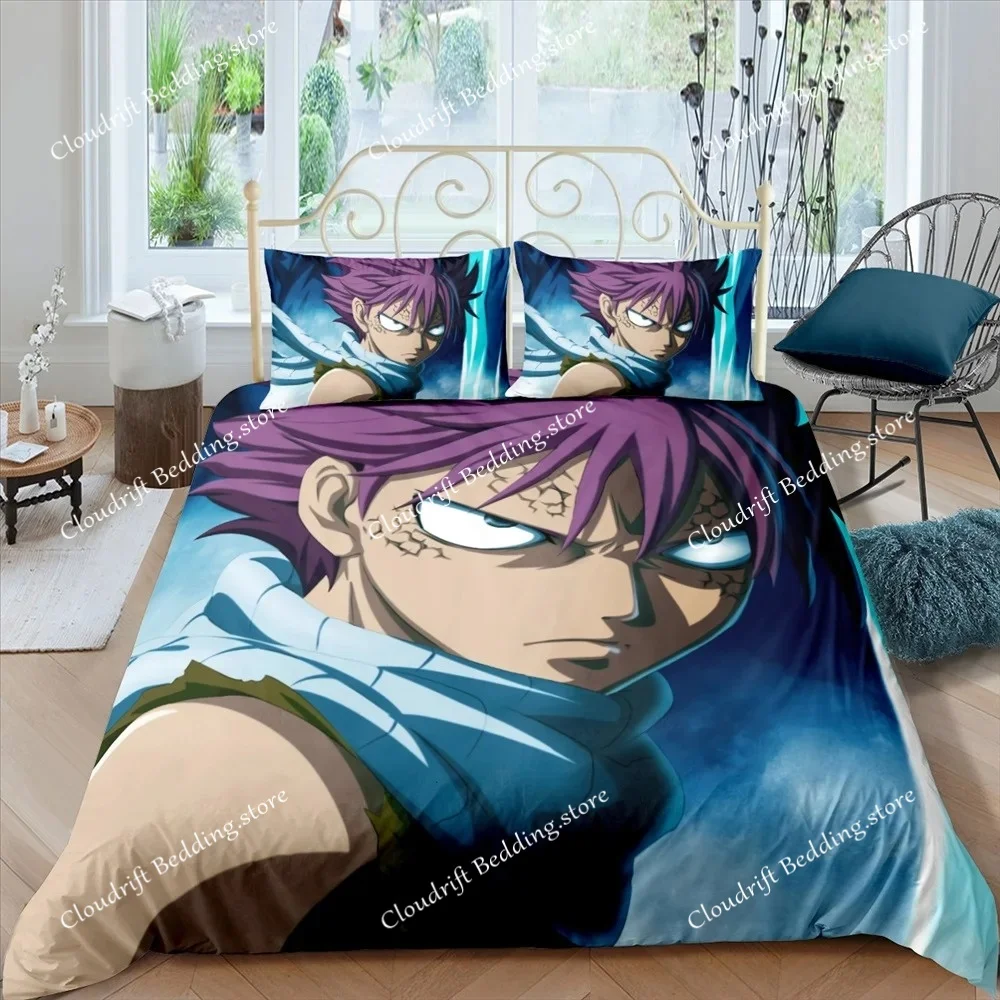 

Anime Fairy Tail 3D Duvet Cover with Pillow Cover Bedding Set Single Double Twin Full Queen King Bed Set for Bedroom Decor