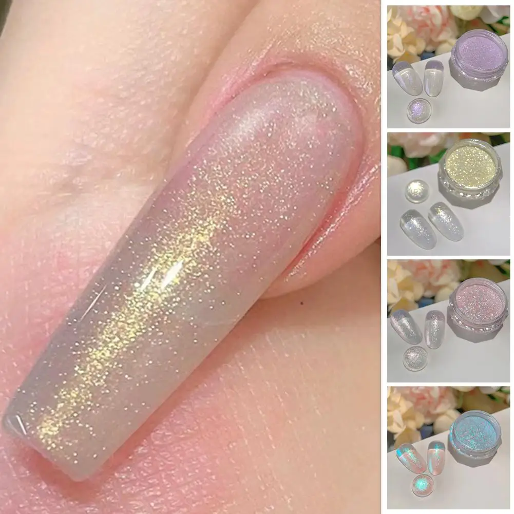 Poudre à ongles à paillettes pour chat, eau légère violette, fournitures magnétiques pour manucure, bricolage, poussière pour Nail Art, Pigment pour ongles Y3J5