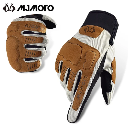 MJMOTO-guantes de verano a prueba de viento para motocicleta, compatibles con pantalla táctil, resistentes al desgaste, antideslizantes, transpirables, para Motocross
