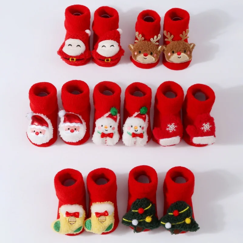 Children's Baby Socks Christmas Socks Girls Boys Non-slip Cute Toddler Baby Socks Newborns Infant Short Socks