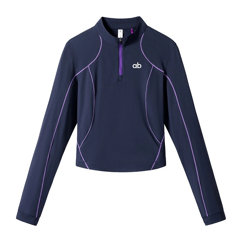 Women Quarter Zip Quick Dry Long Sleeve Top Lightweight Breathable Slim T-shirt Outdoor Hiking Yoga Fitness Streetwear view 5