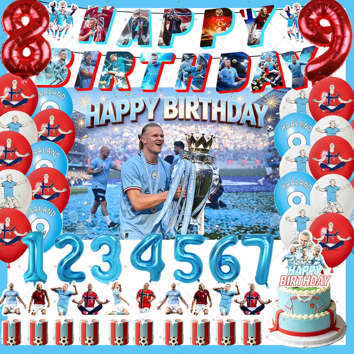 Erling Haaland Football Player - Confetti Balloon Set review and price
