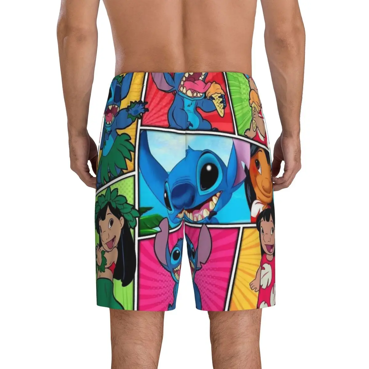 شورت بيجامة رجالي من Lilo Stitch Cartoon Anime Manga مطبوع حسب الطلب ملابس نوم Pjs مع جيوب
