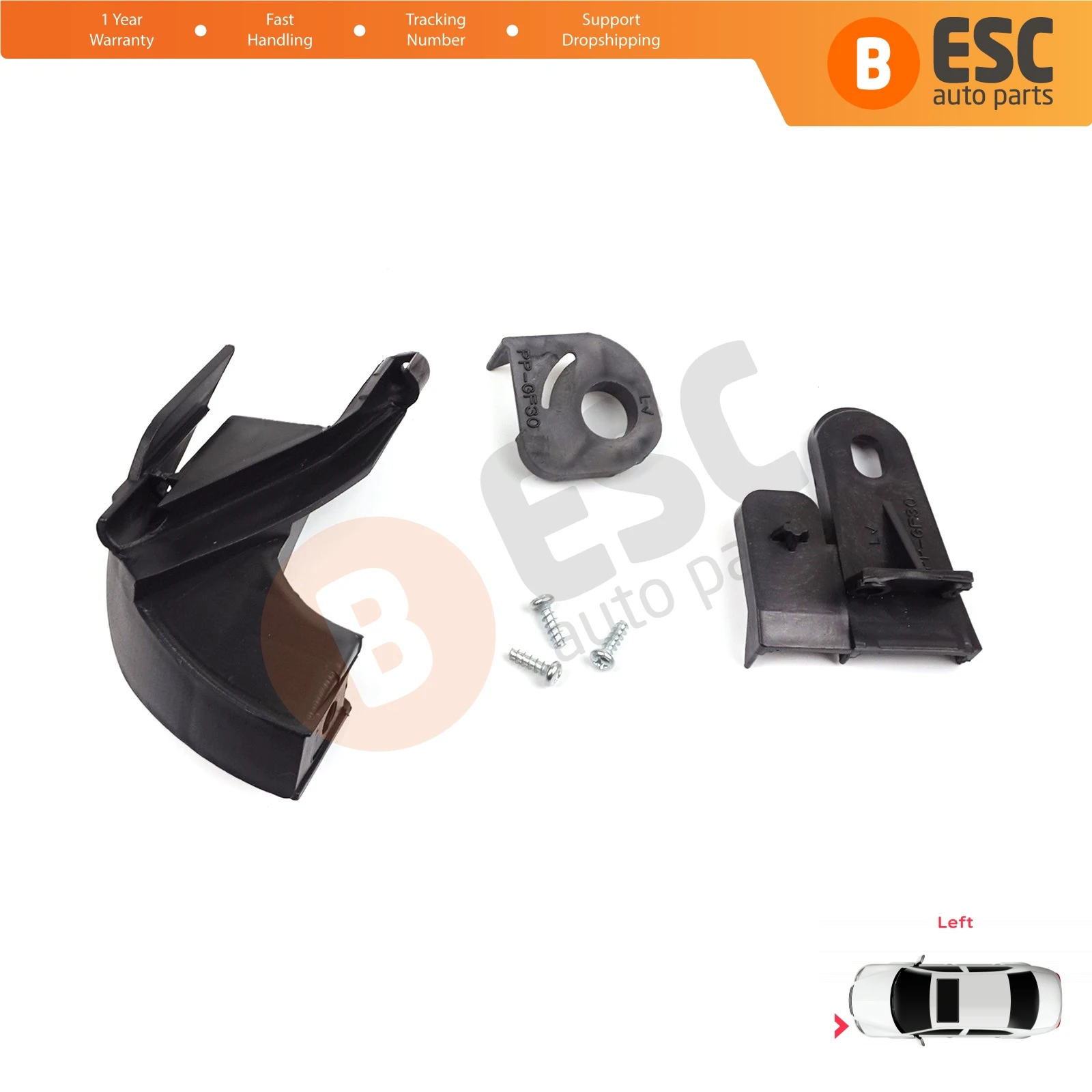 

EHL61 Headlight Holder Mount Repair Bracket Tab Set Left Side for Fiat Fiorino MK3 Citroen Nemo Peugeot Bipper 2007-2020 6212F4