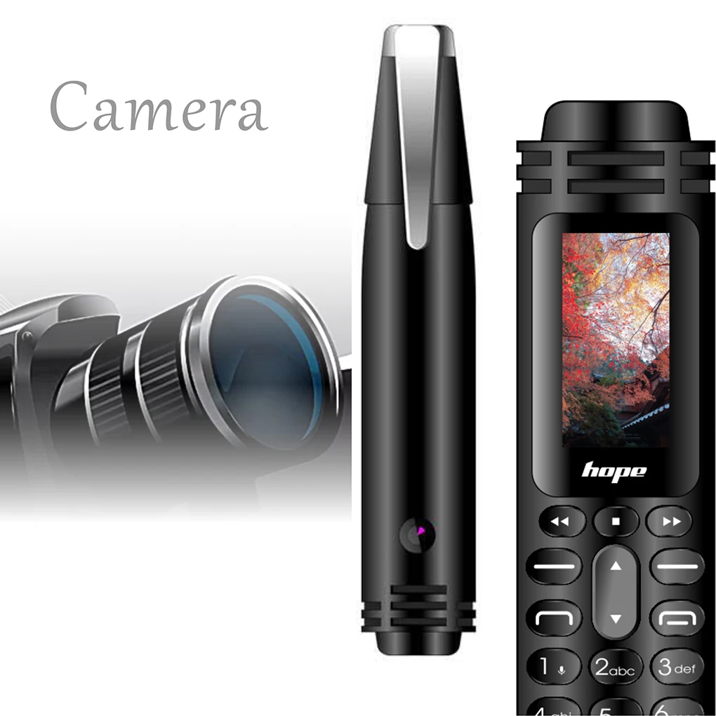 AK007 Pen Mini Cellphone Flashlight Bluetooth Dialer MP3 Mobile Phones Noise Reduction Dual Card Dual Standby Recorder