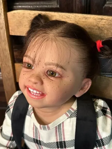 DLS ผลิตตามสั่งโดย ชานชาน (ins:FBBREBORNOFFICIAL) ตุ๊กตาเด็กเกิดใหม่ขนาด 32 นิ้ว รุ่นชานติ ผมปลูกด้วยมือ ฝ้าบนใบหน้า