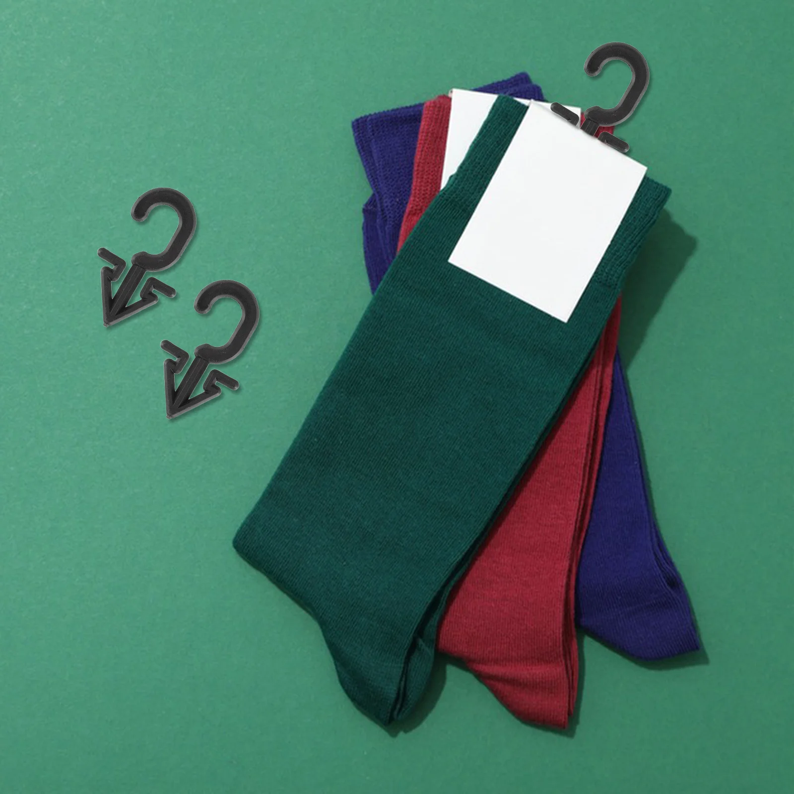 

200pcs Hook Accessories Plastic Sock Hangers For Clothing Towels Gloves Retail Display Hanging Organizers Sturdy Lightweight