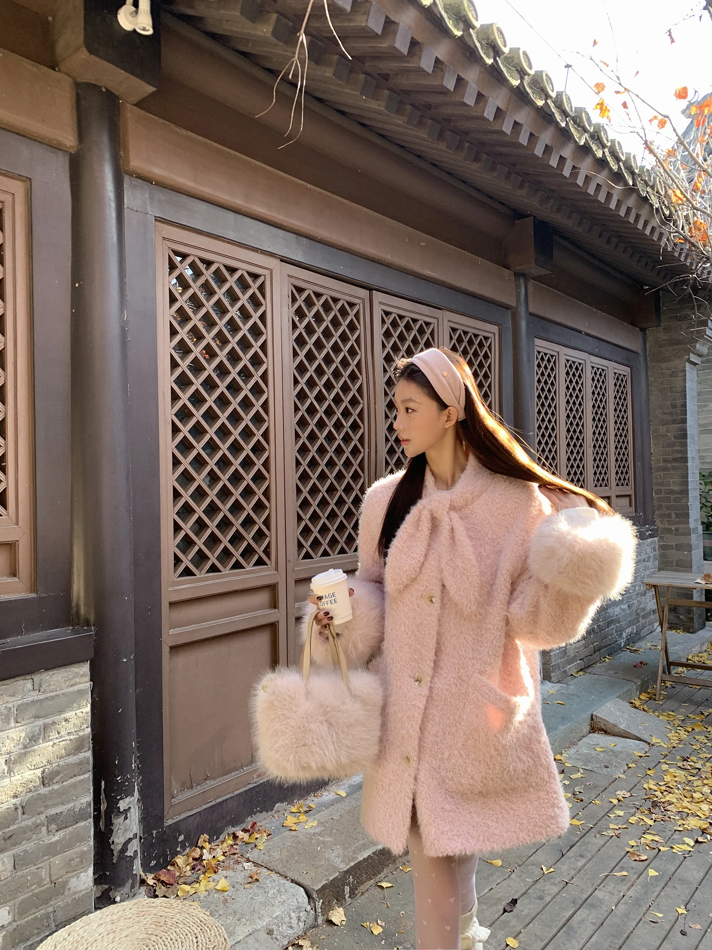 Manteau de fourrure rose pour femme, vêtement d'hiver coréen, Super beau, en coton, haut de gamme, coupe ample, nouvelle collection 2025