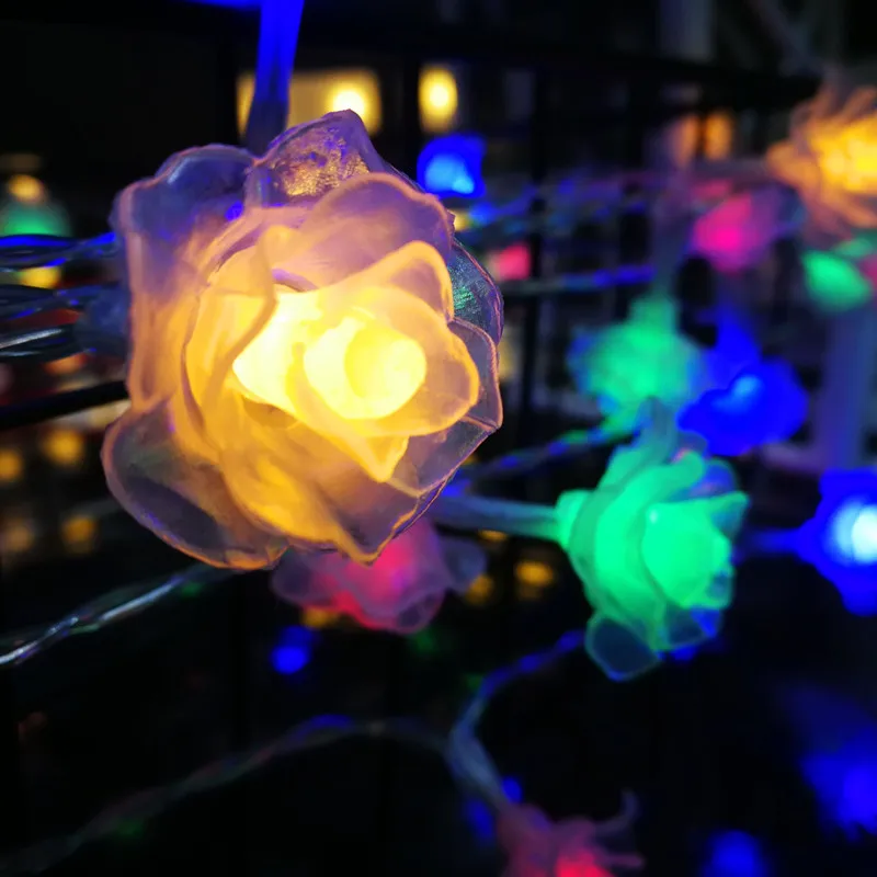 Rose Shape LED String Lights, Iluminação De Férias, Guirlanda De Fadas, Árvore De Natal, Festa De Casamento, Decoração Do Ramadã