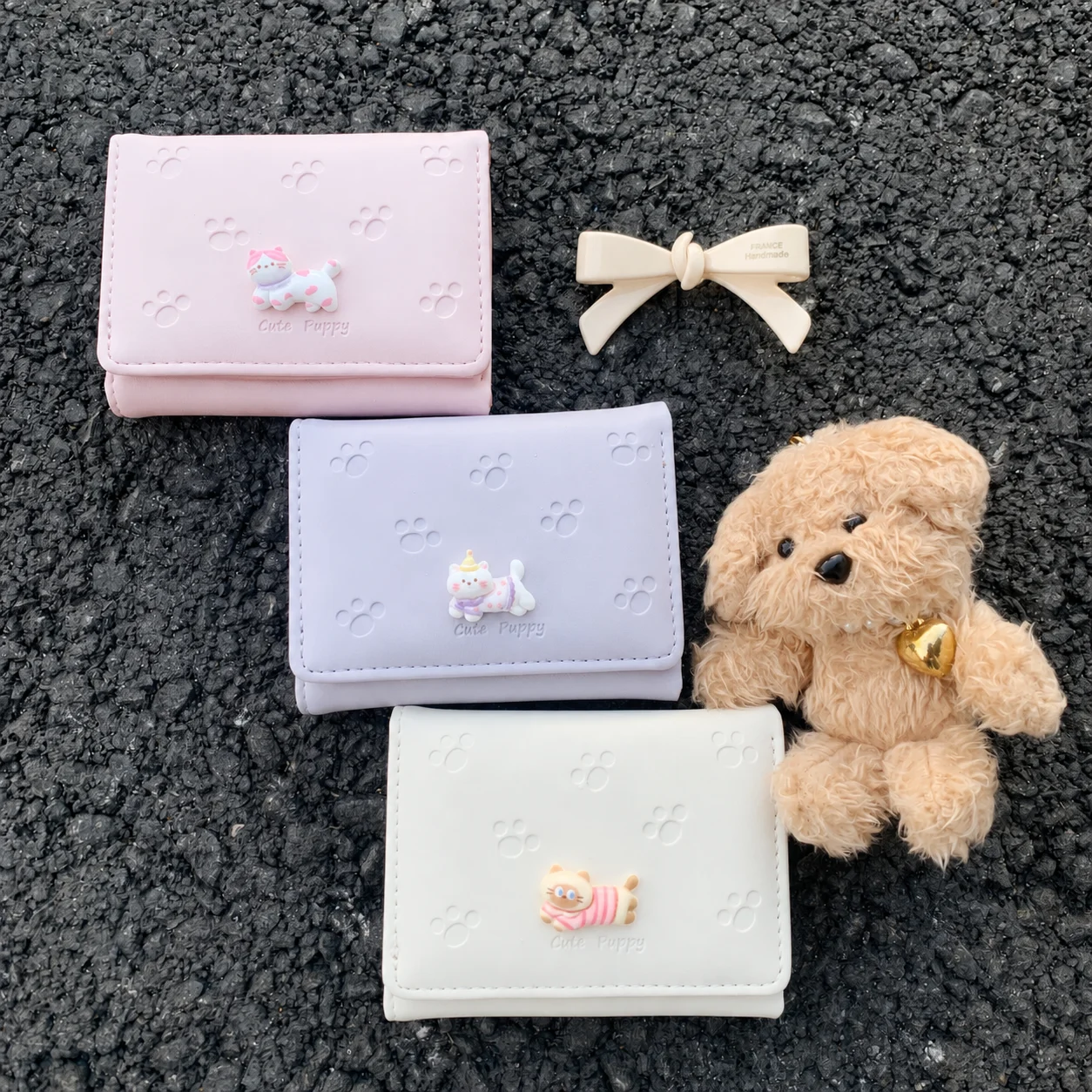 Tri Fold Wallet Compact Women'S Wallet Card Holder Pu Leather Cartoon Wallet For Women Daily Commuting Storing Cash