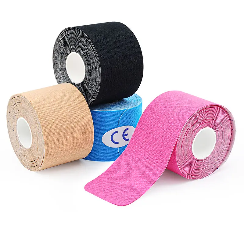 2 Rolls Pre-cut Kinesiology Tape 5cm*5m Athletic Recovery Elastic Muscle Pain Relief Kneepad Convenient Fitness Sports Protector