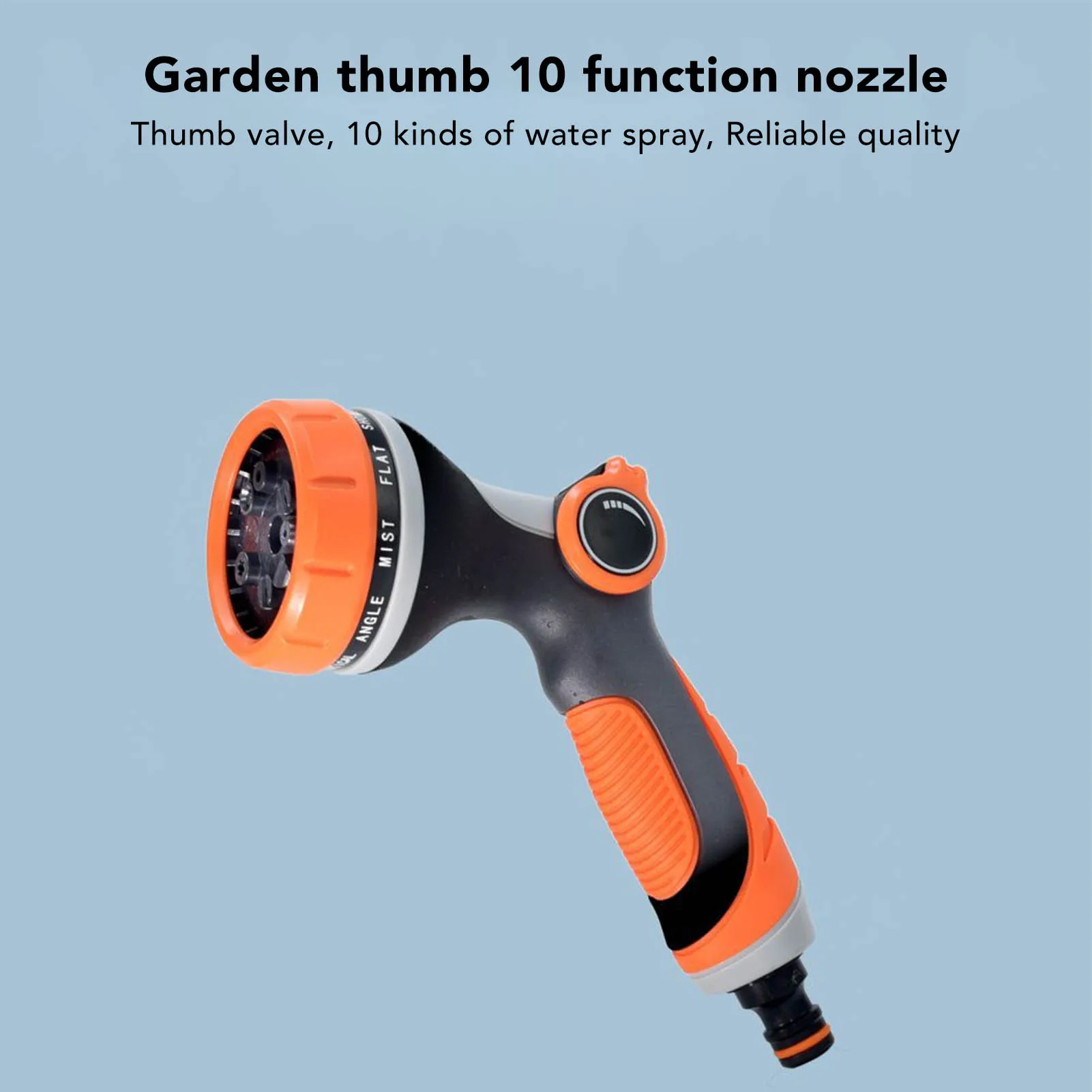 Water Nozzle Sprayer 10 Irrigation Modes Handheld Simple  Garden Nozzle Sprayer Heavy Duty Orange for Flowers