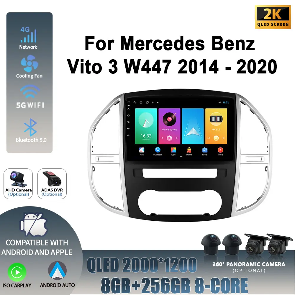

Android 14 для Mercedes Benz Vito 3 W447 2014-2020 WIFI беспроводной стерео экран Carplay автомобильный радиоприемник мультимедийный навигационный плеер