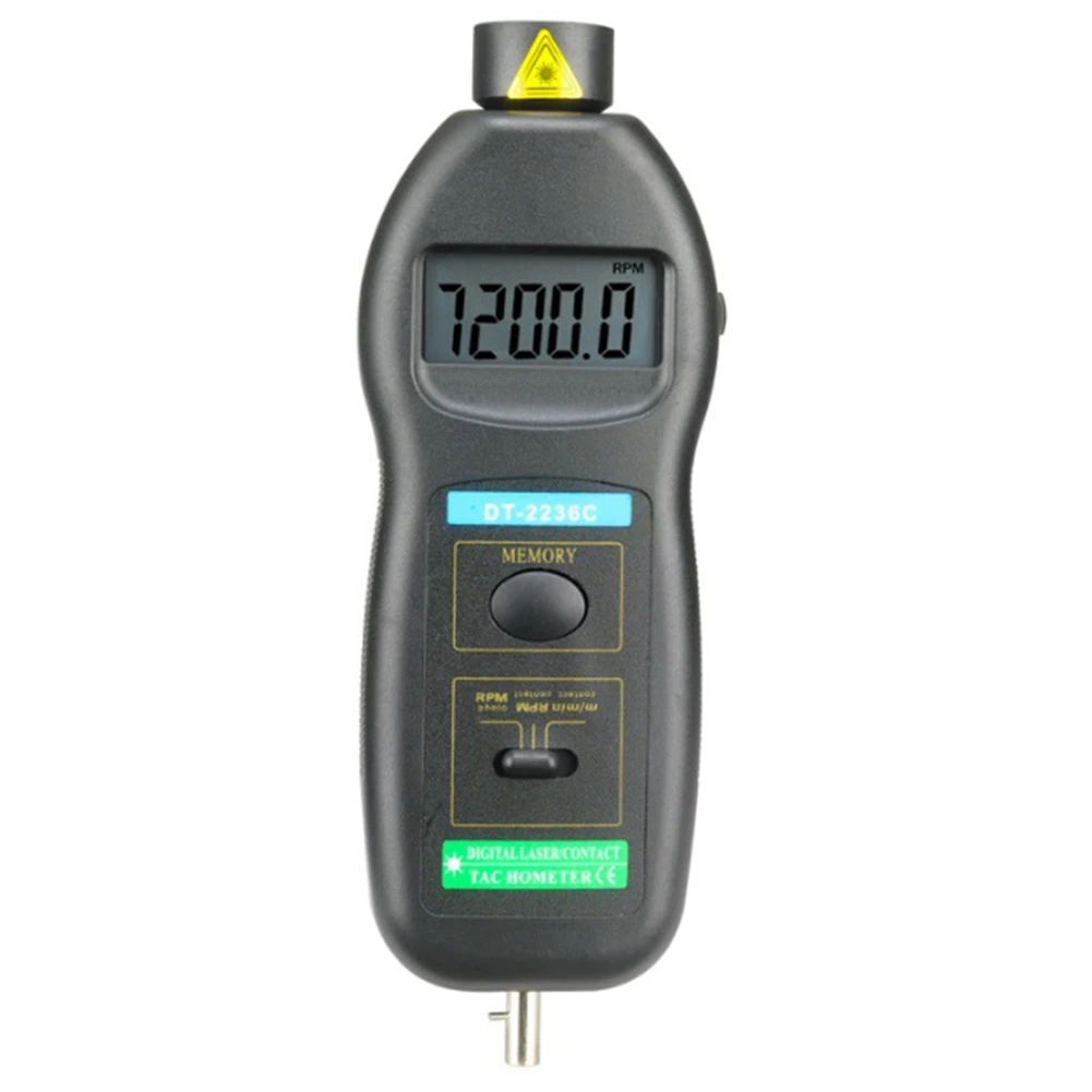 DT2236C Digital Tachometer Two-In-One Dual-Purpose Contact Non-Contact Tachometer Automatic Range Digital Tachometer