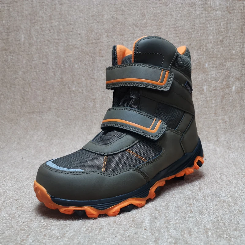 Winter Cold Resistance -20℃ Children Snow Boots Waterproof Boys Hiking Shoes Non-Slip Thickening Keep Warm Size 28-36