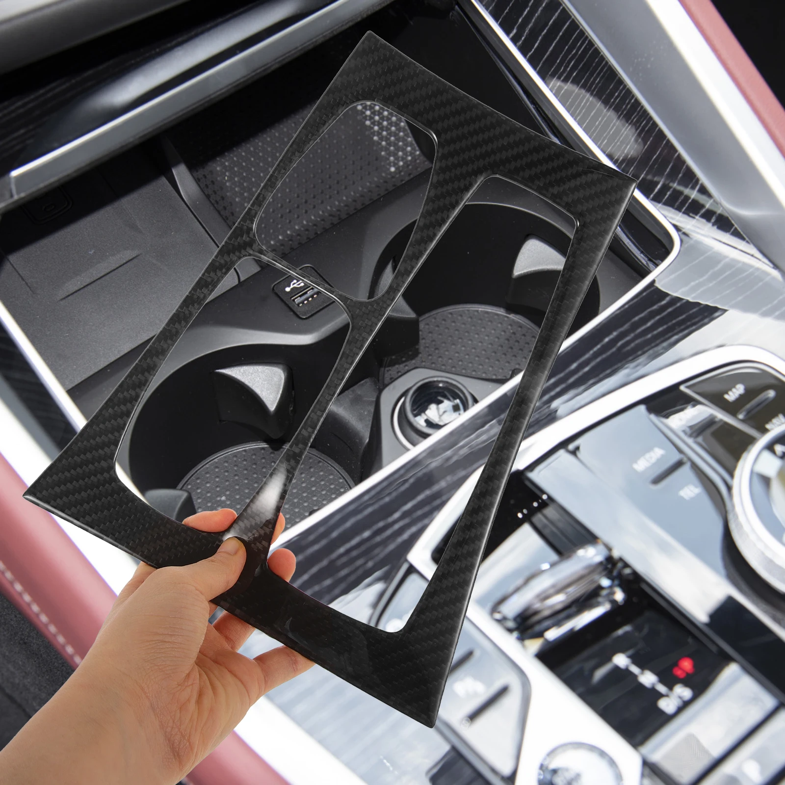 

Air Conditioning Panel Center Console Gear Trim Carbon Fiber Conditioner Side Panels