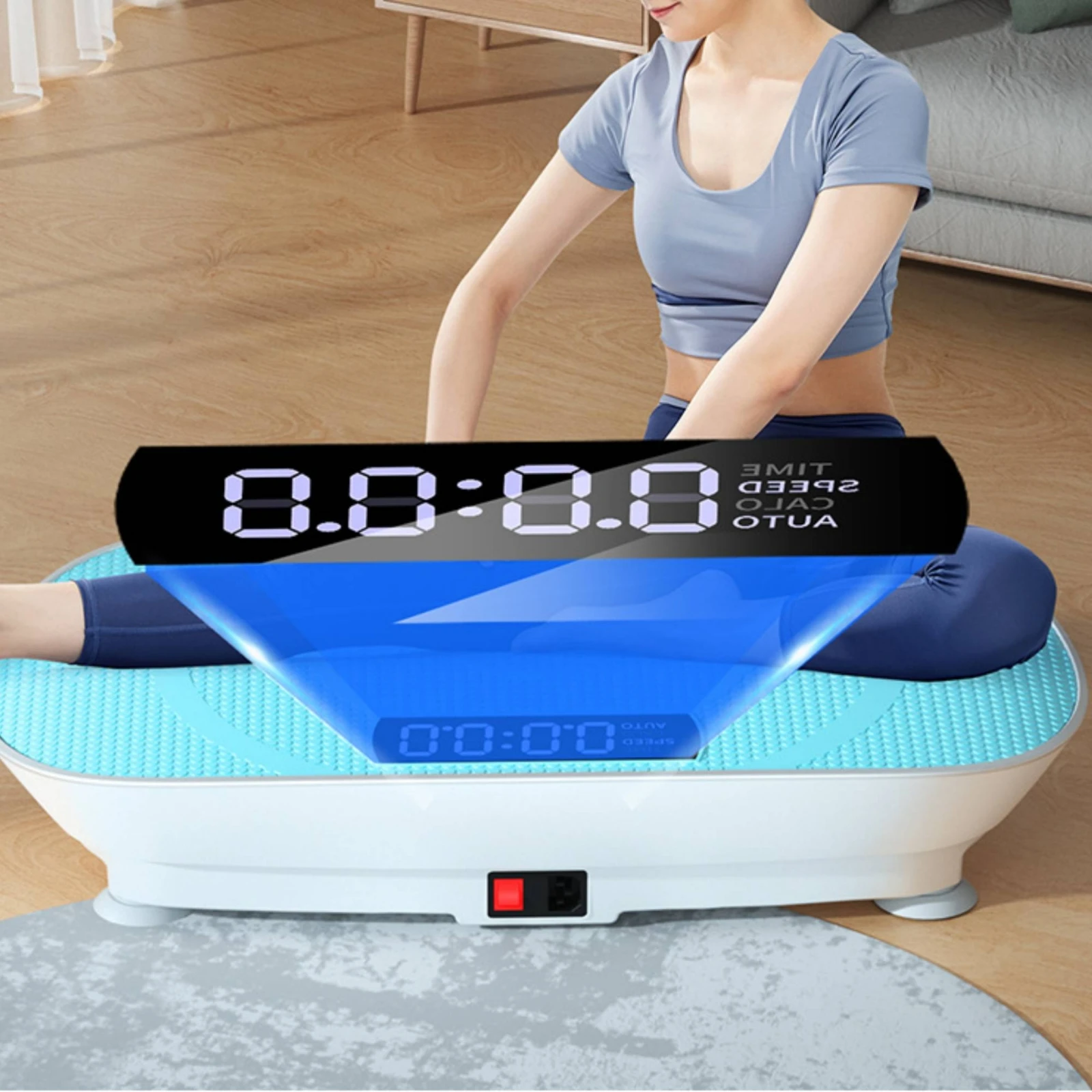 Vibration Plate with Non-Slip Surface Textured Vibration Fitness Platform Shaker Machine Portable for Home Workouts