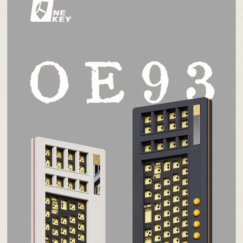 

NEKEYOE93 Keyboard Kit Customiz Tri-mode Bluetooth Wireless Hot-swap Retro CNC Aluminum Calculator Top Gasket Left Zone F roller