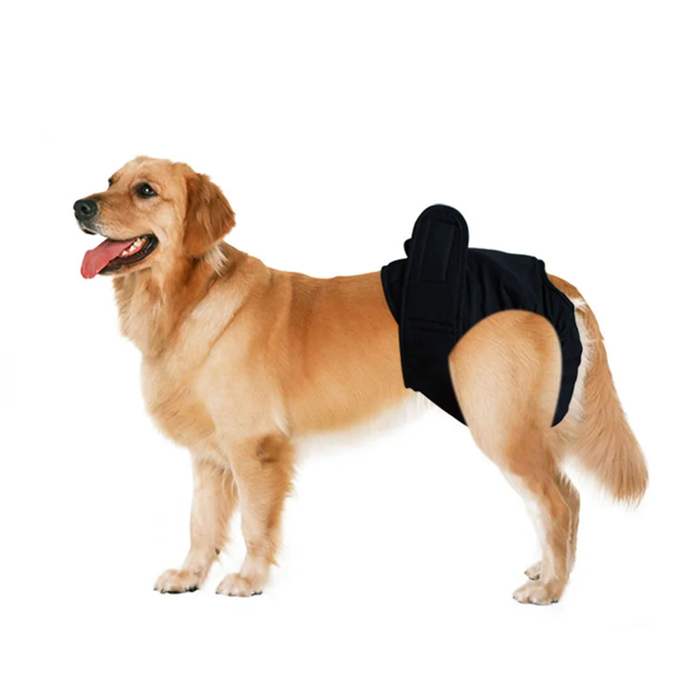 

3Pcs Cotton Pet Dog Pants Puppy Reusable Sanitary Diapers Comfortable Eco Friendly for Dogs Sticking Patch Black Red