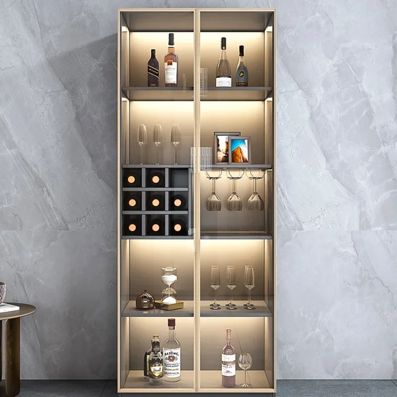 Modern Storage Wine Cabinet Living Room Luxury Wall Kitchen Simplicity Glass Estante Vino European Wine Cabinet Furniture QF50JG