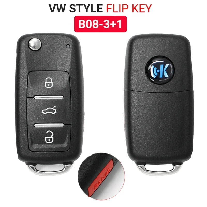 KEYDIY B08-3+1 KD Remote Control Car Key Universal 4 Button For VW Style For KD900/KD-X2 KD MINI/ URG200 Programmer