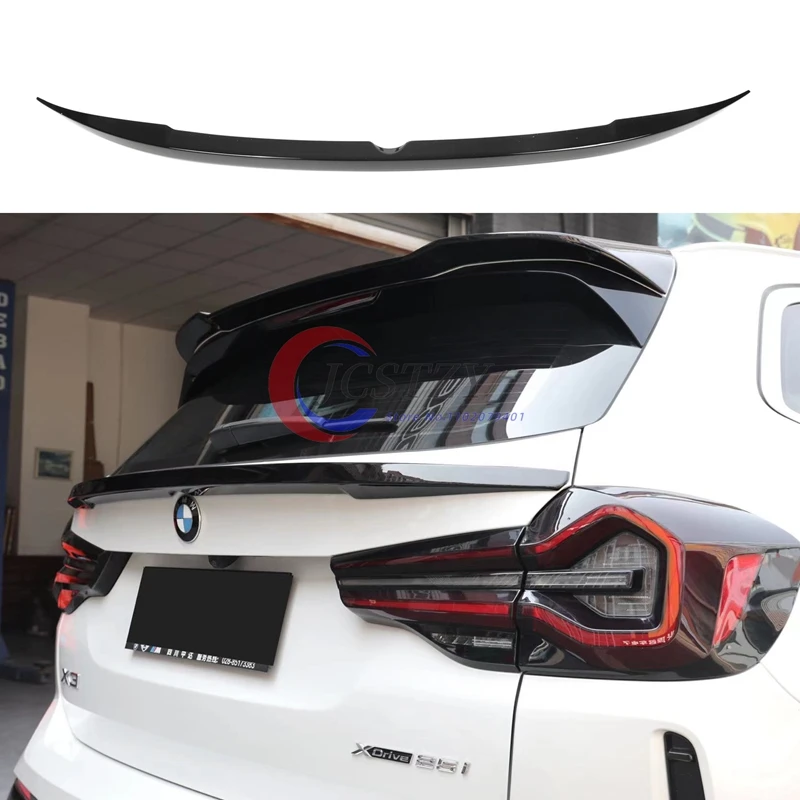 

Средний спойлер из высококачественного АБС-материала для BMW X3 G01 2018-2023, задний хвостовой крыло, крышка багажника, глянцевый черный комплект кузова из углеродного волокна