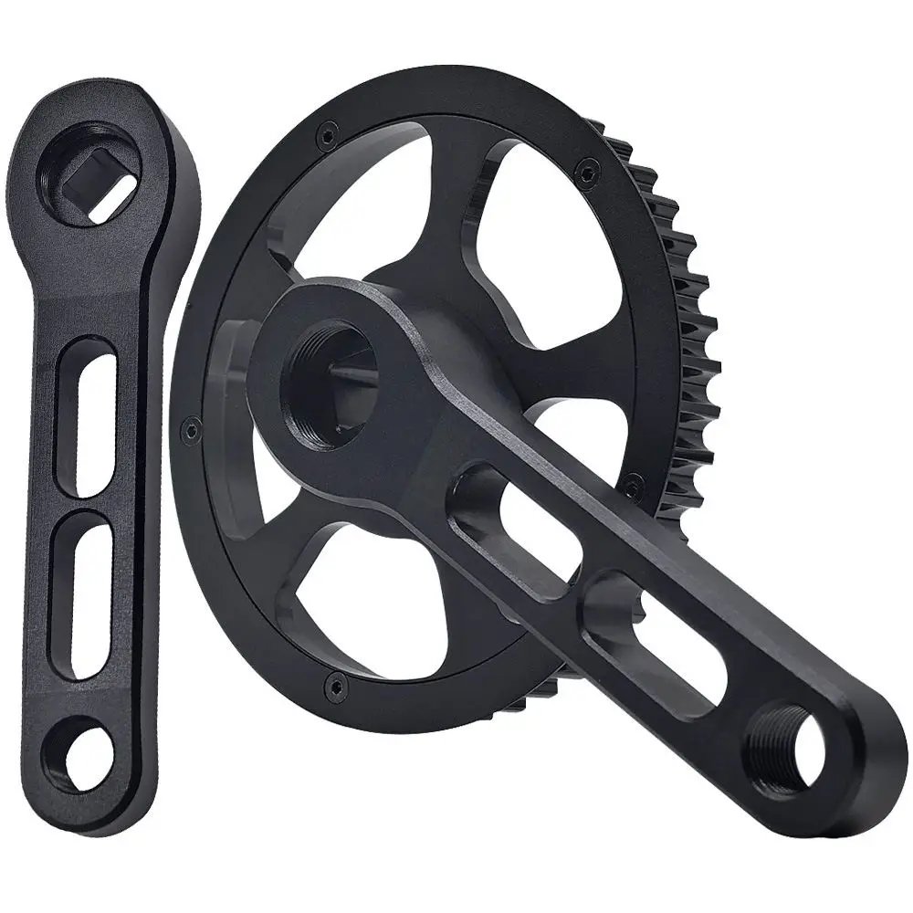 For Mi Xim Kids Cycling Crankset 46T Belt Pulley 120mm Crank Arm Aluminum Sprocket Gear For HDT 8M 12 Bicycle Drive Parts