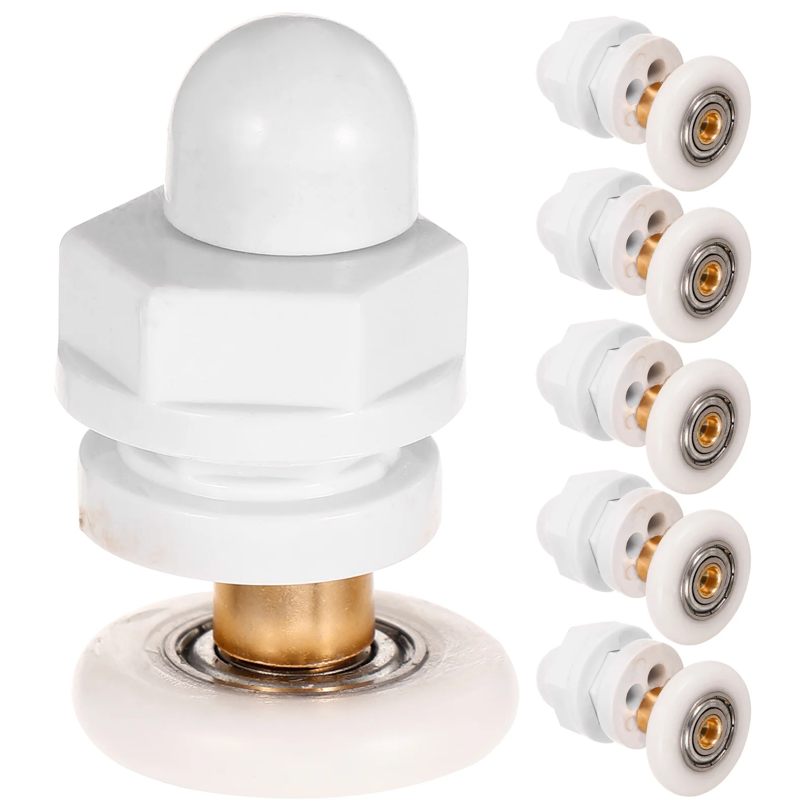 

6pcs Shower Room Pulley Door Replacement Parts 25mm Smooth Metal Rollers Glass Door Runners Nylon Quiet Long Use Easy Install