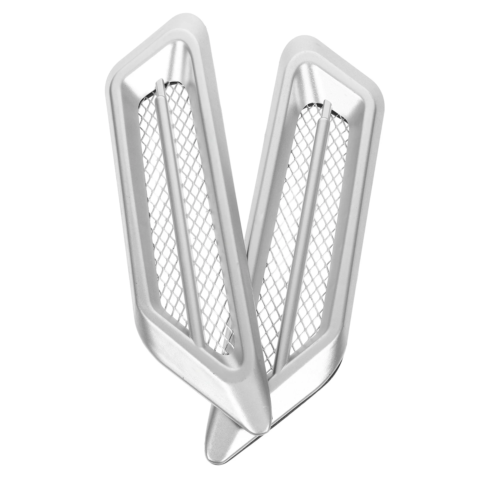 

2pcs Shark Gill Air Vent Trim Car Hood Decorative Sticker Realistic Engine Intake Grill Replacement For Cars Trucks