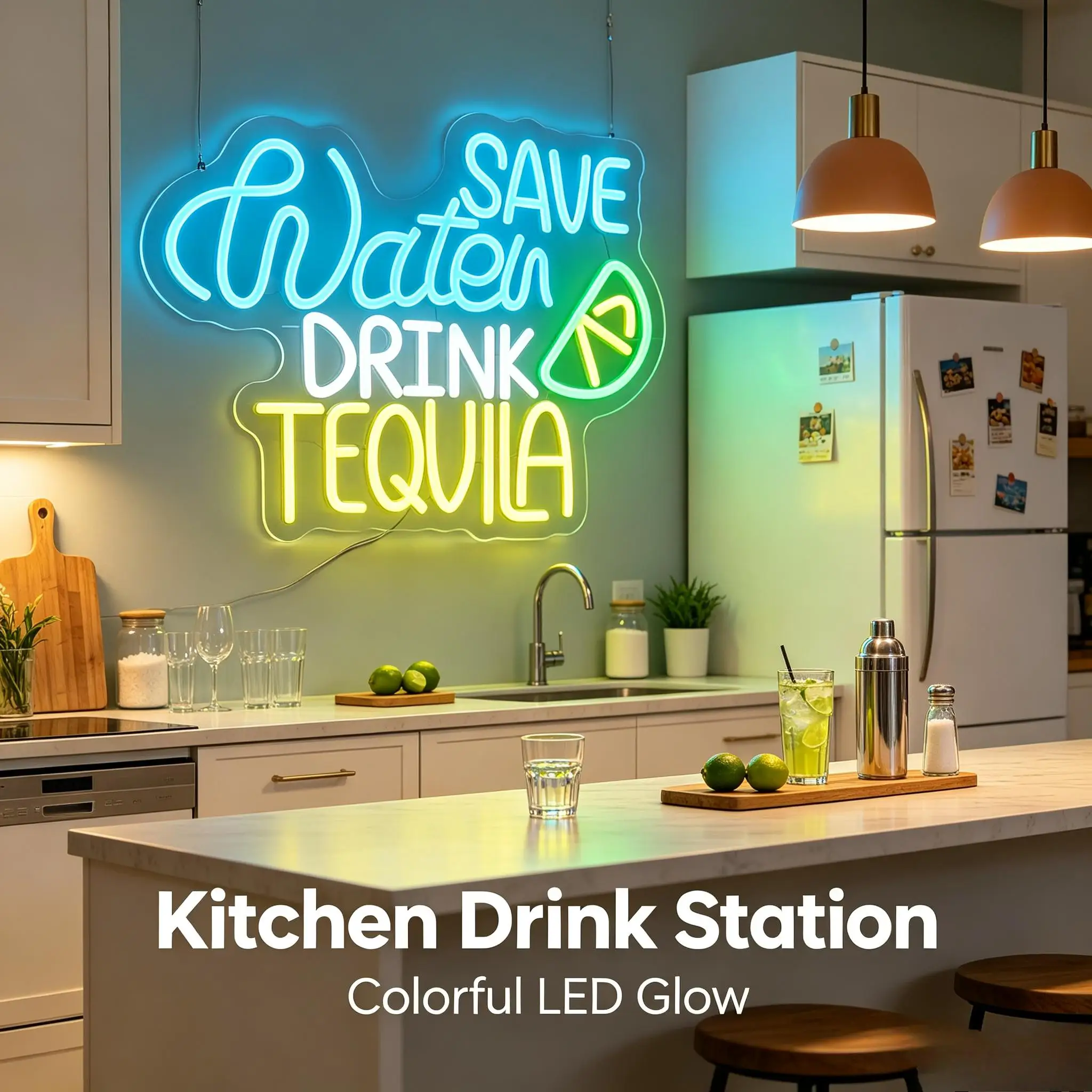 Save Water Drink Tequila Neon Sign USB Dimmable LED Neon Light For Home Bar Bistro Club Wall Backdrop Decoration Signboard Light