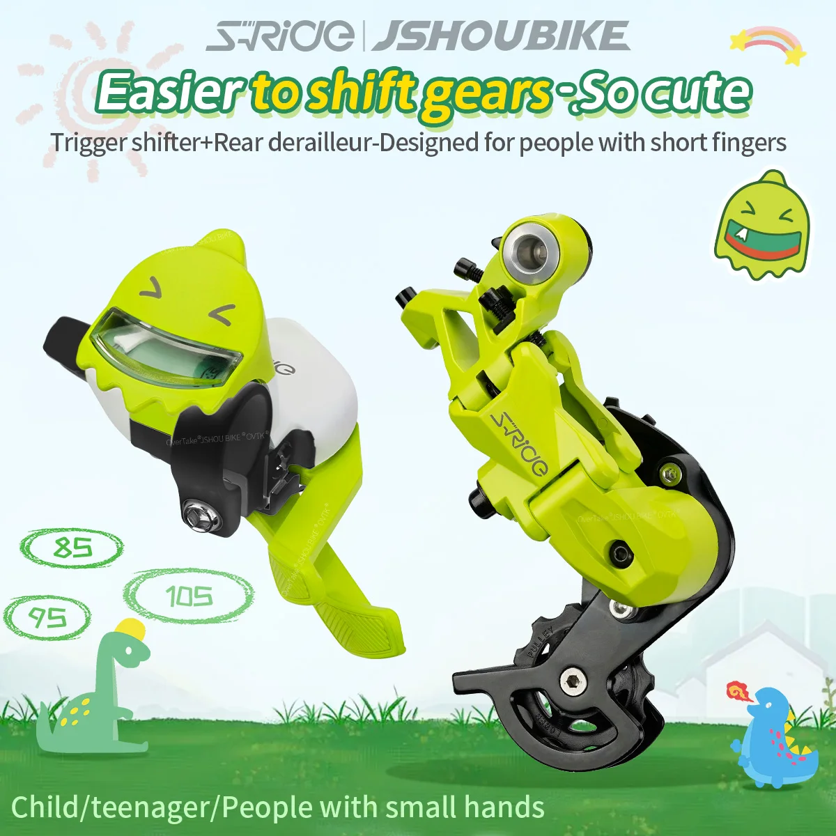 

S-RIDE Bike Shifter and Rear Derailleur Set Cute 7/8/9/10 speed child's /folding/Road bikes for SHIMANO SRAM Bicycle Accessories
