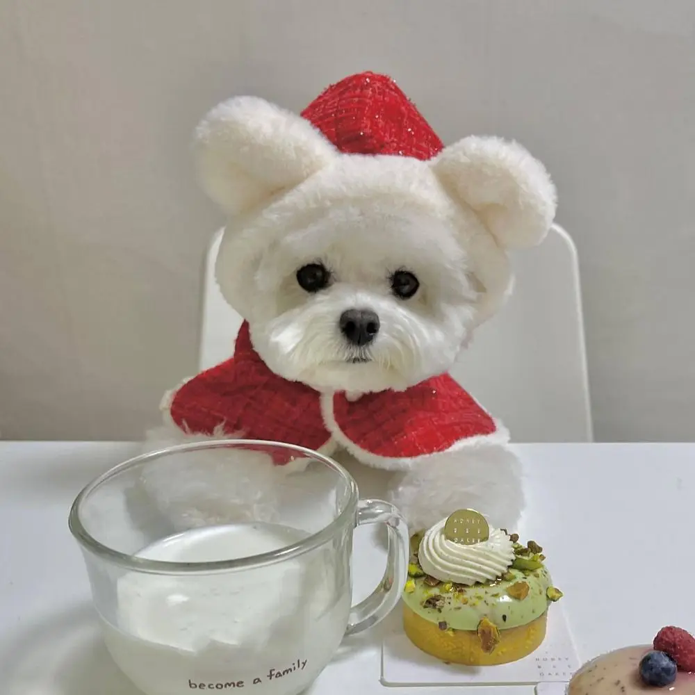 

Pet Accessories Ear Pet Christmas Hooded Bibs Soft Warm Cat New Year Cloaks Comfortable Dog Christmas Cloaks For Dogs Cats