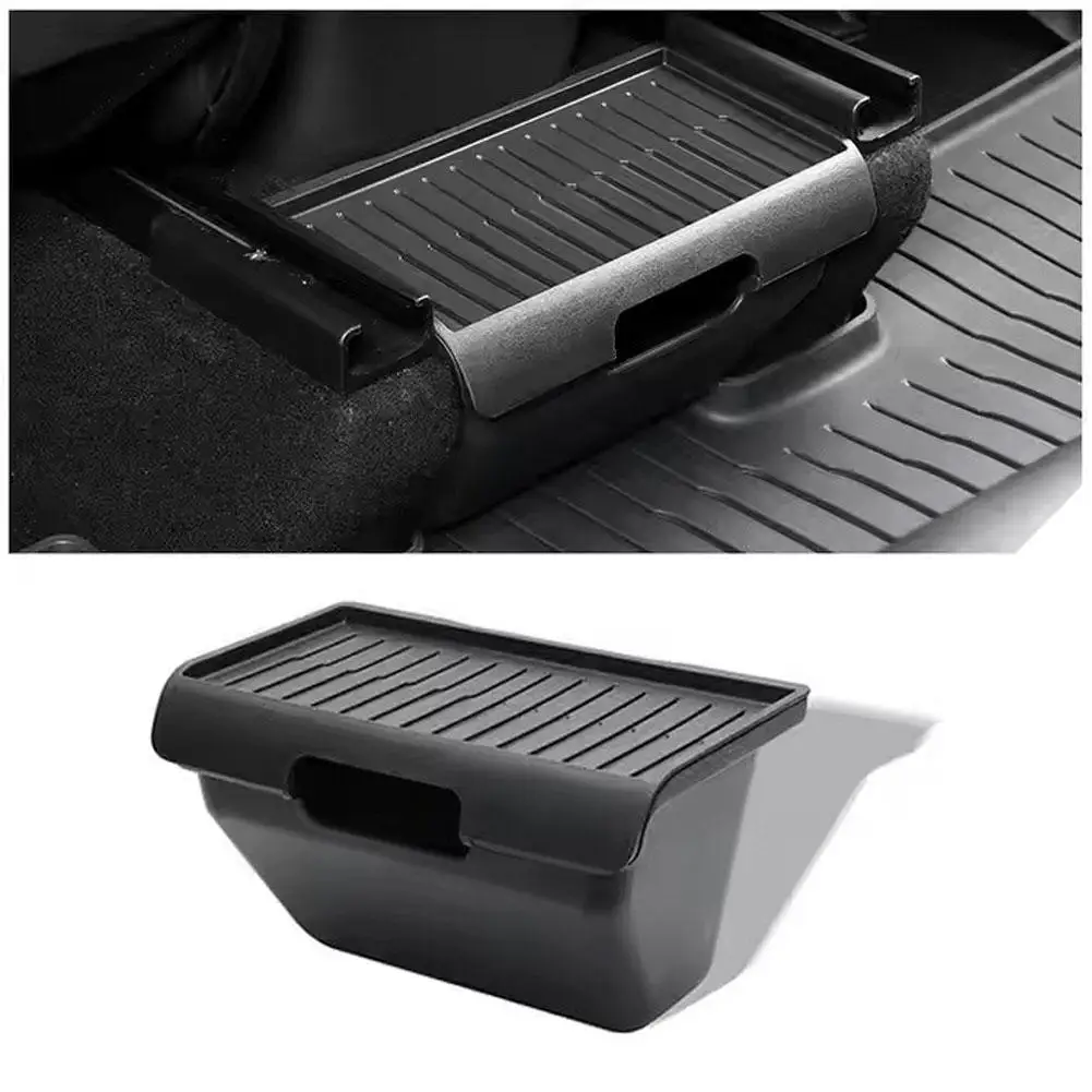 

Rear Seat Storage Box For Model Y Juniper 2025+ Organizer Center Console Bins Backseat Trash Can Garbage Bag Under Seat Trash