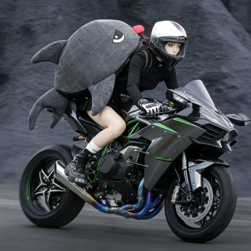 Shark 4-in-1 Multifunctional Motorcycle Backpack Fuel Tank Bag Helmet Bag Rear Seat Bag Men Women Travel Mochila Moto Universal