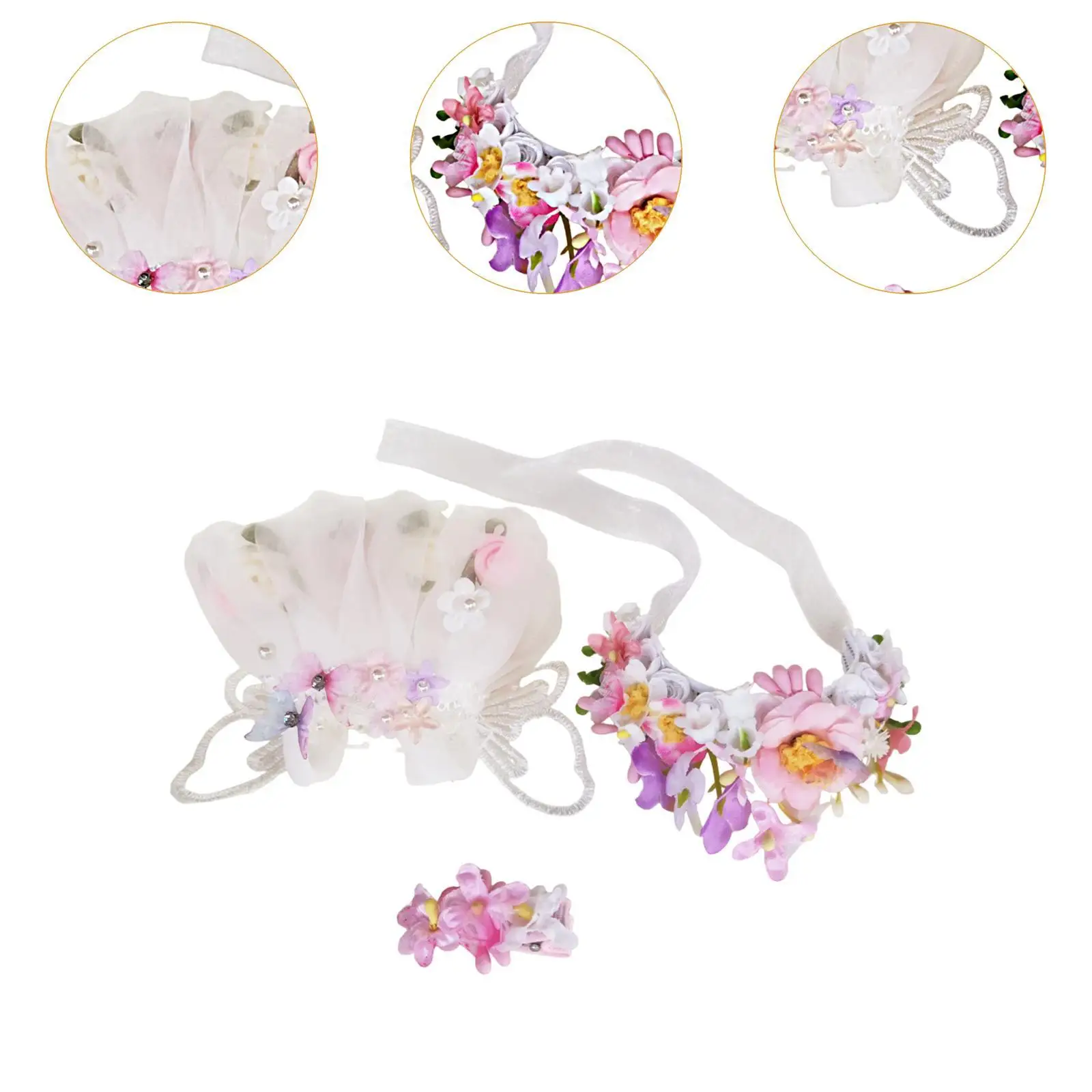 3x moda bonecas vestido com flor bandana hairpin traje para 15-17cm bonecas menina vestir-se presentes de aniversário presentes de halloween