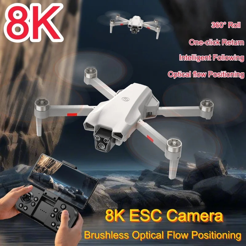 Brushless Motor Aerial Photography Drone 8k Optical Flow Hover Remote Control Aircraft  One-click Return Quadcopter RC Drone