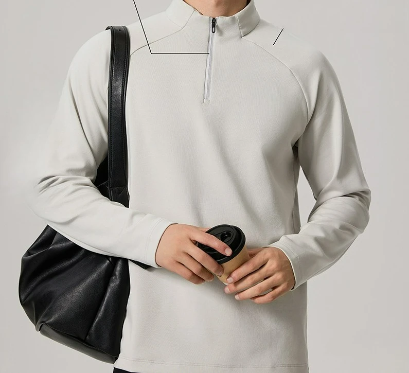 

2026 New Autumn and Winter Semi-zipper Solid Color Stand-up Neck Sweater Casual Simple Bottoming Shirt Long Sleeves