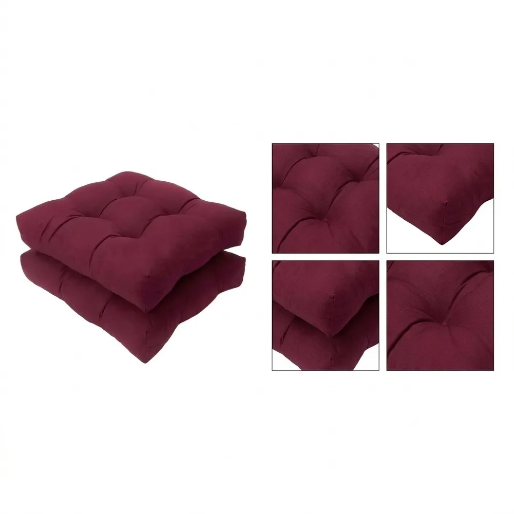 2PCS Waterproof Tufted Outdoor Chair Cushions with Elastic Filling for Patio Wood Aluminum Wicker Rattan 19 x 19 x 5 Inches