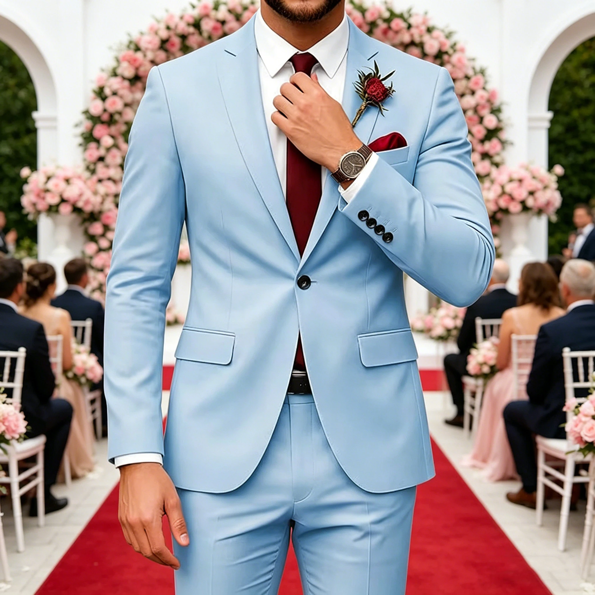 

Men's Suit 2 Pieces Set Blazer and Pants Slim Fit Wedding Prom Party Business Suit Notch Lapel One Button Jacket Tuxedo Set