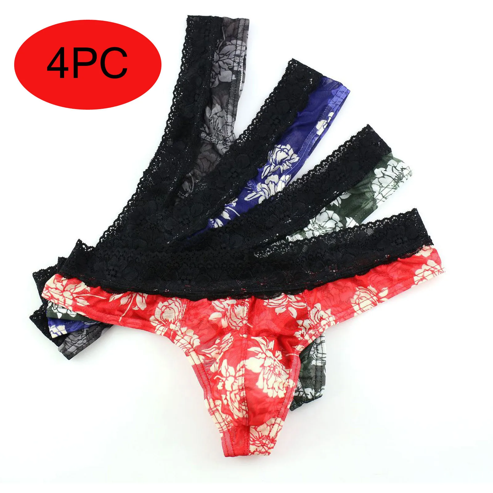 

Большие мужские трусы, мужские брюки, кружевные стринги, 4 шт., дышащие прозрачные трусы с принтом, нижнее белье, мужское тяжелое термобелье