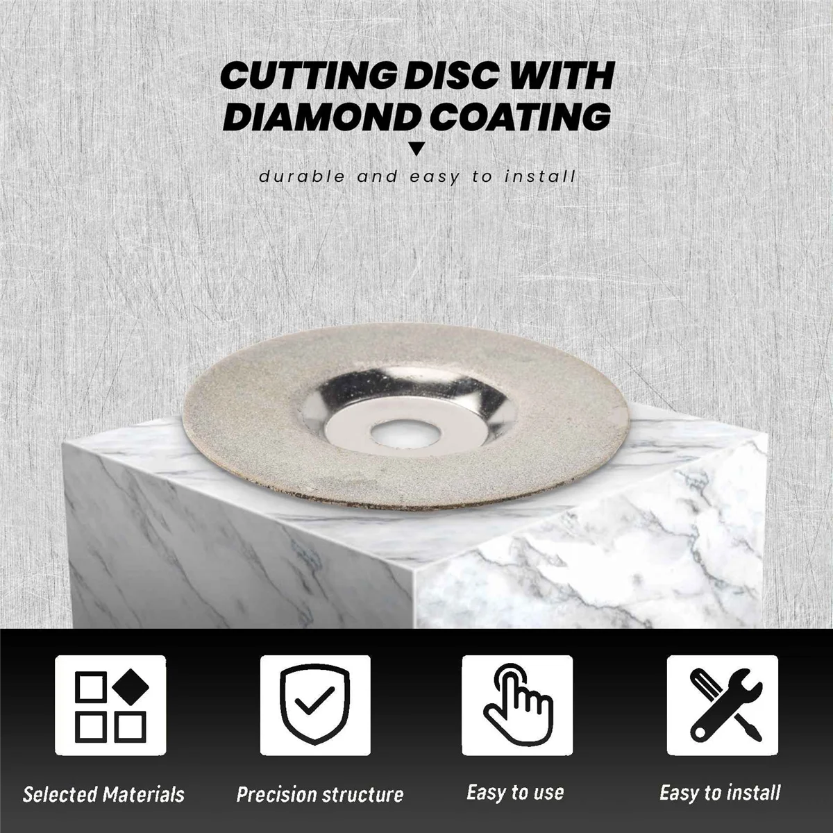 Cutting disc, for glass / stone, with diamond coating, galvanized, fine grain