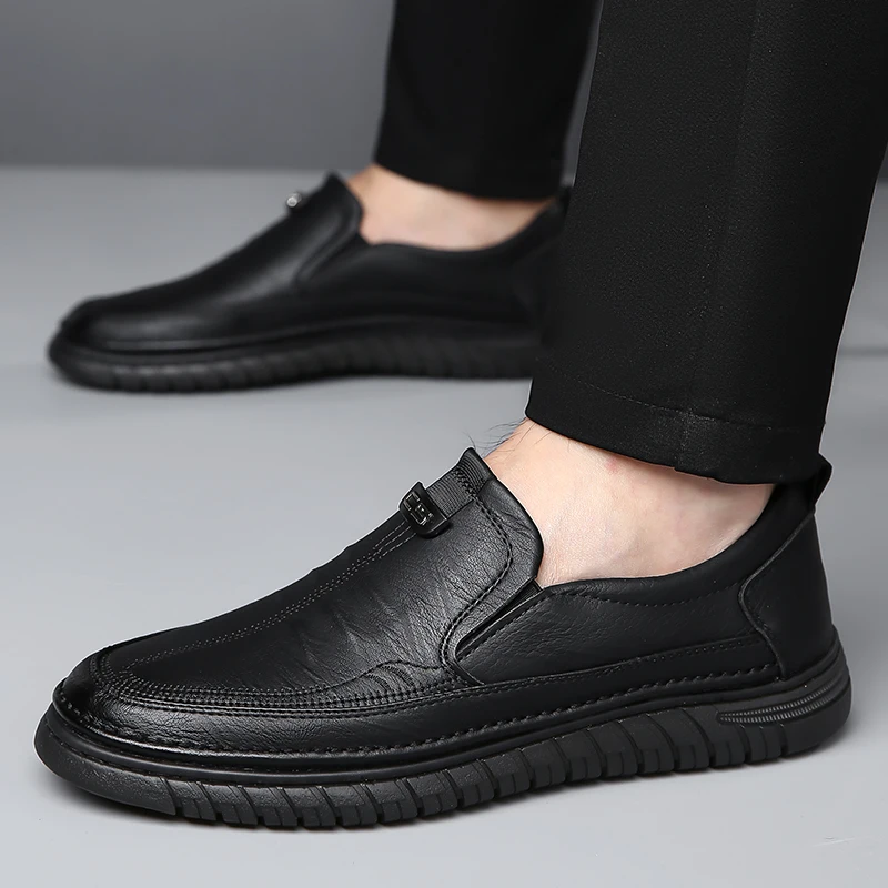 

high-quality Leather Men Loafers Handmade Casual Shoes Luxury Brand Business Shoes Breathable Slip on Flat Classic Driving Shoes