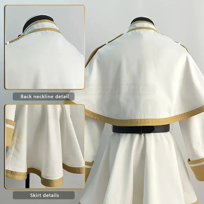 2025 Yiyi más allá del final del viaje Anime Frieren Cosplay disfraz chal capa vestido peluca gris cola de caballo rosa