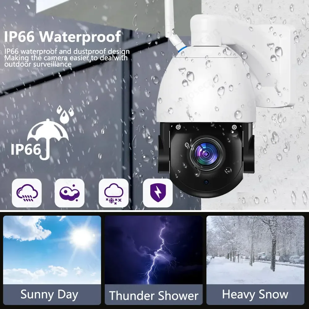4K 8MP 50X التكبير PTZ IP كاميرا واي فاي CCTV في الهواء الطلق AI إنذار الإنسان Onvif سرعة قبة كام 200M الأشعة تحت الحمراء ليلة المسافة كاميرا iCSee APP