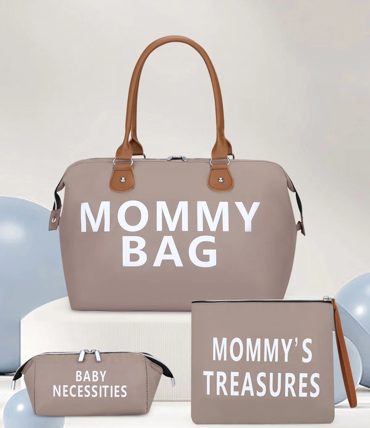 3pcs Baby Diaper Bag Set Maternity Shoulder Bag Handbag Nappy Storage Organizer Large Capacity Mom Hand Totes Mummy Stroller Bag - Image 4