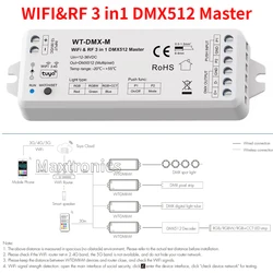 DC12-36V WiFi i RF 3 w 1 RGB/RGBW/RGB+CCT DMX512 Master Controller WT-DMX-M Tuya APP Voice Control for DMX512 Led Strip Lights