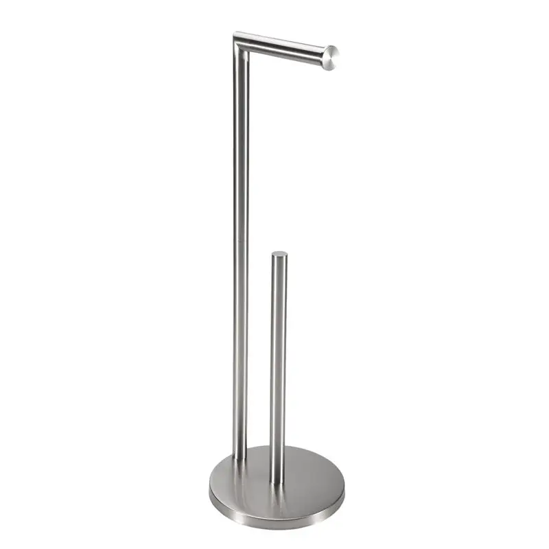 

A23P Freestanding Toilet Paper Holder Stand With Reserve, Stainless Steel Tissue Holder, Toilet Paper Stand For Bathroom